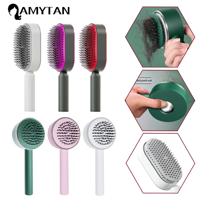 3D Air Cushion Massager Brush,Airbag Massage Comb,New Self Cleaning Hair  Brush,Massage Combs Detangling Hairdressing Brush 