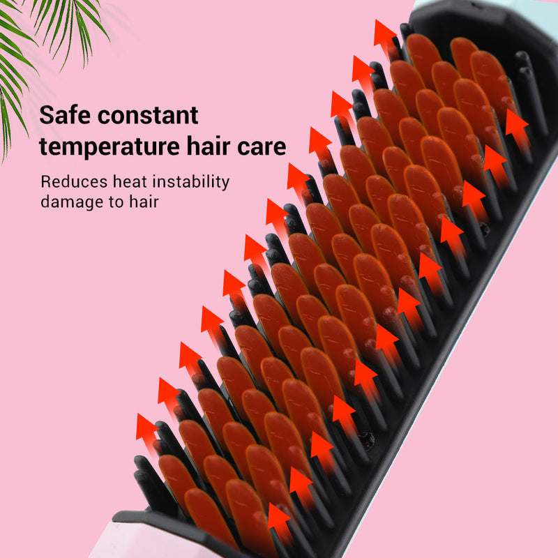 Straightening Comb Rechargeable Hair Wireless Straightener Curler