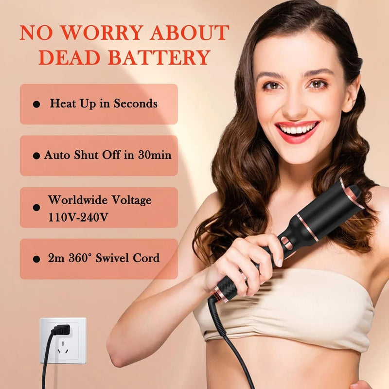 Automatic Curling Iron, Ceramic Ionic Auto-Rotating Hair Curling Wand
