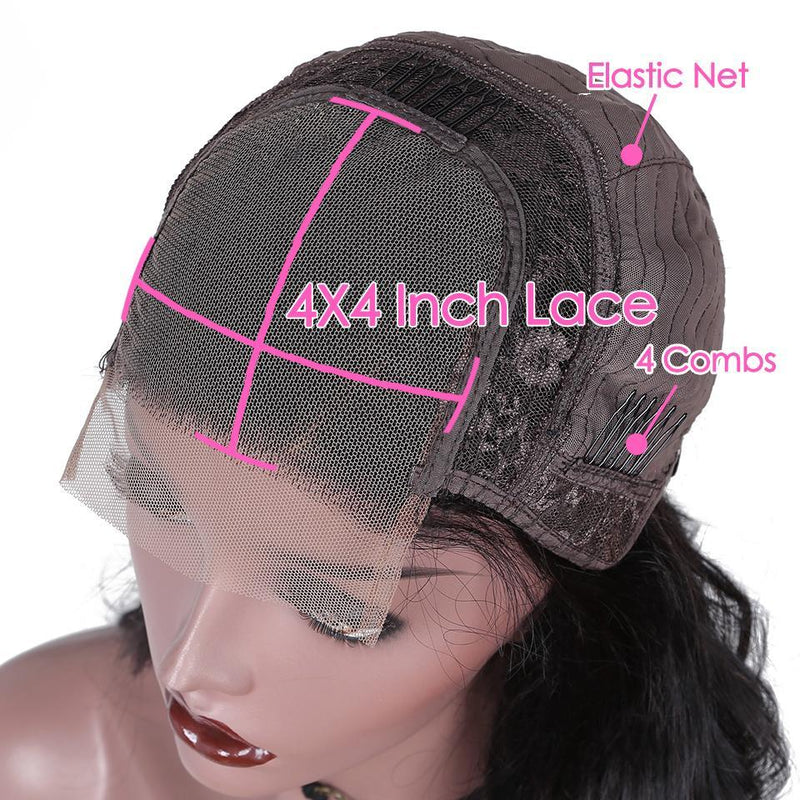 Deep Wave 4x4 Transparent Lace Front Wig