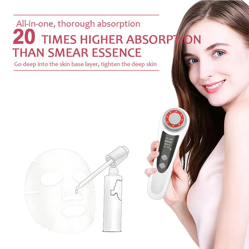 RF & EMS Multi Functional Beauty Devices With Red Blue Light Therapy,