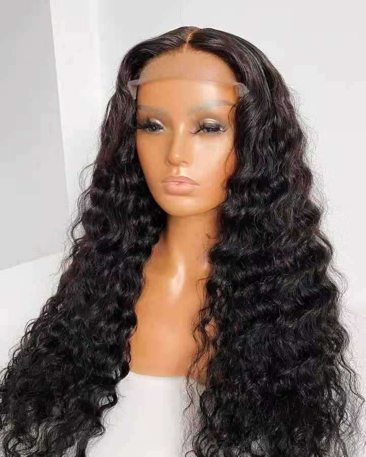 Deep Wave 4x4 Transparent Lace Front Wig