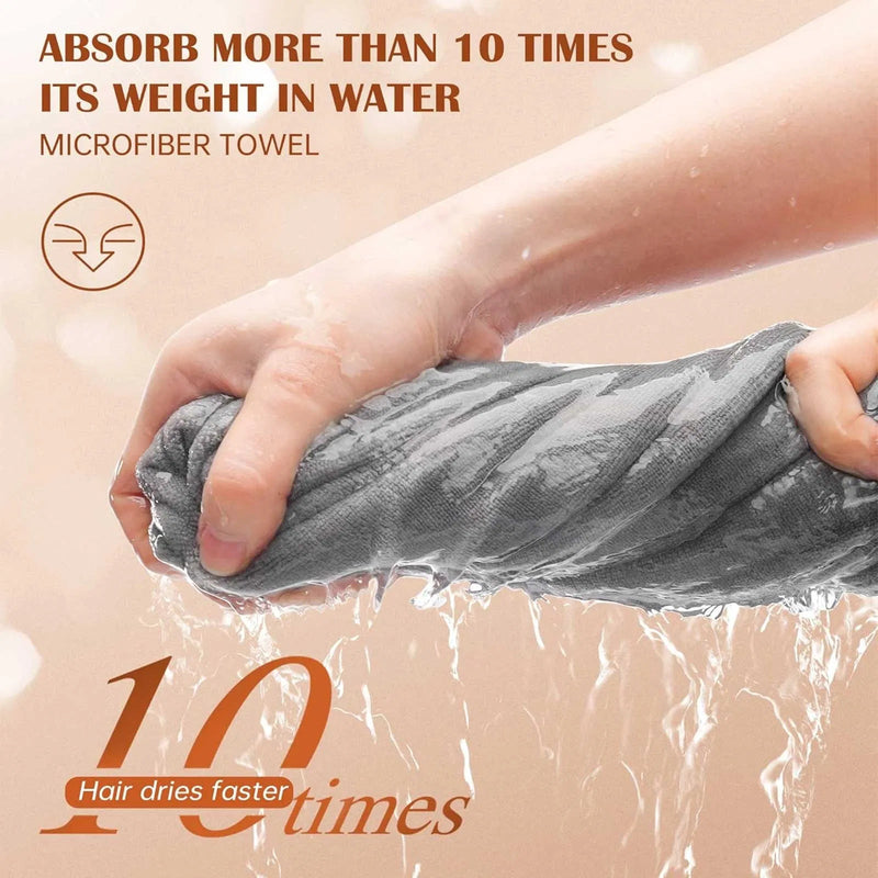 Women 3 PC Microfiber Hair Towel Wrap Ultra Absorbent Hair Turbans For
