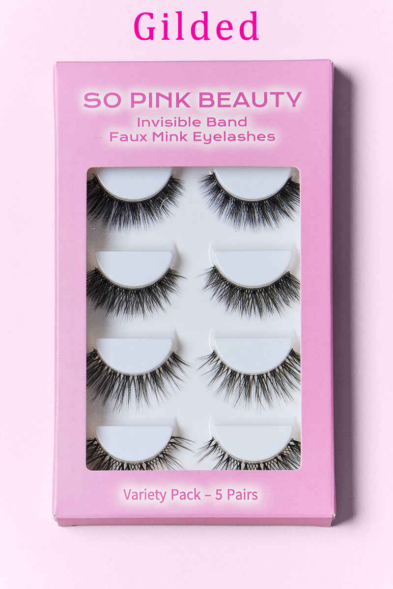 SO PINK BEAUTY Faux Mink Eyelashes (5 Pairs)