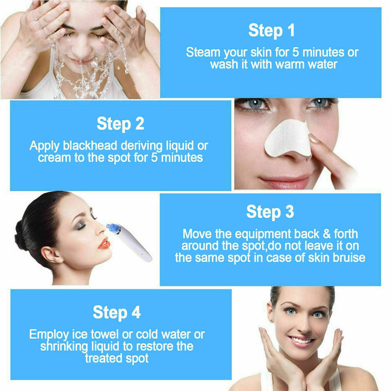 Electric Blackhead Vacuum Pore Cleaner Acne Pimple Remover Strong