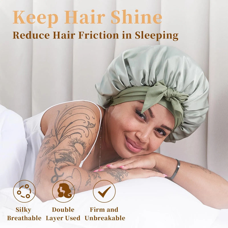 Silk Bonnet For Sleeping Women, Satin Hair Bonnet For Sleeping For