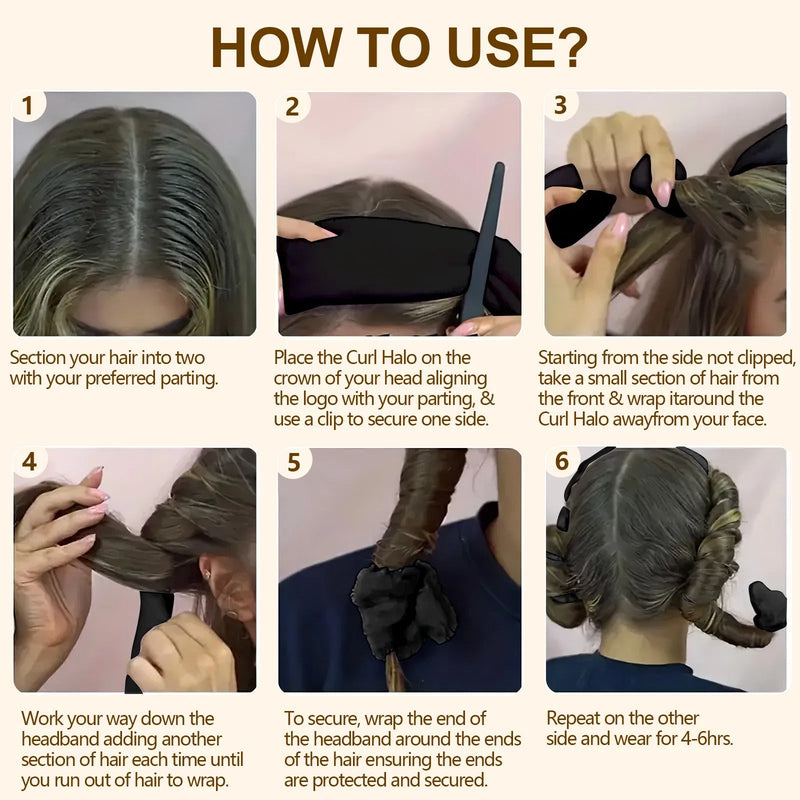 Satin Heatless Hair Curler, Lazy Natural Soft Wave DIY Heatless Curls