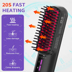 Hair Straightener Brush, Ionic Plus Steam Straightening Brush For