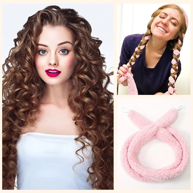 Satin Heatless Hair Curler, Lazy Natural Soft Wave DIY Heatless Curls