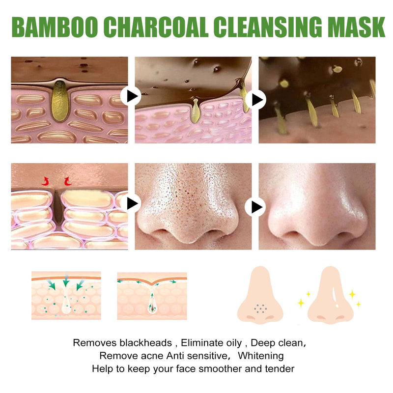Bamboo Charcoal Peel-Off Mask for Blackhead & Acne Control, Deep