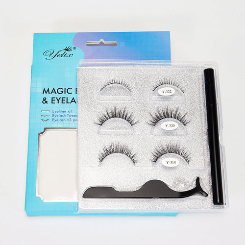 Glossy International Magnetic Lash Kit with Eyeliner Pen 3 Pairs No