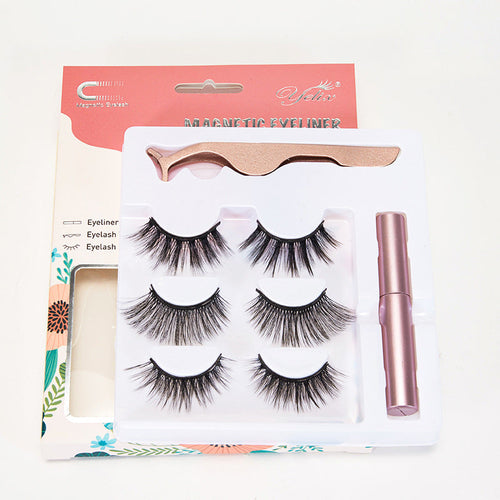 Glossy International Magnetic Lash Kit with Eyeliner Pen 3 Pairs No