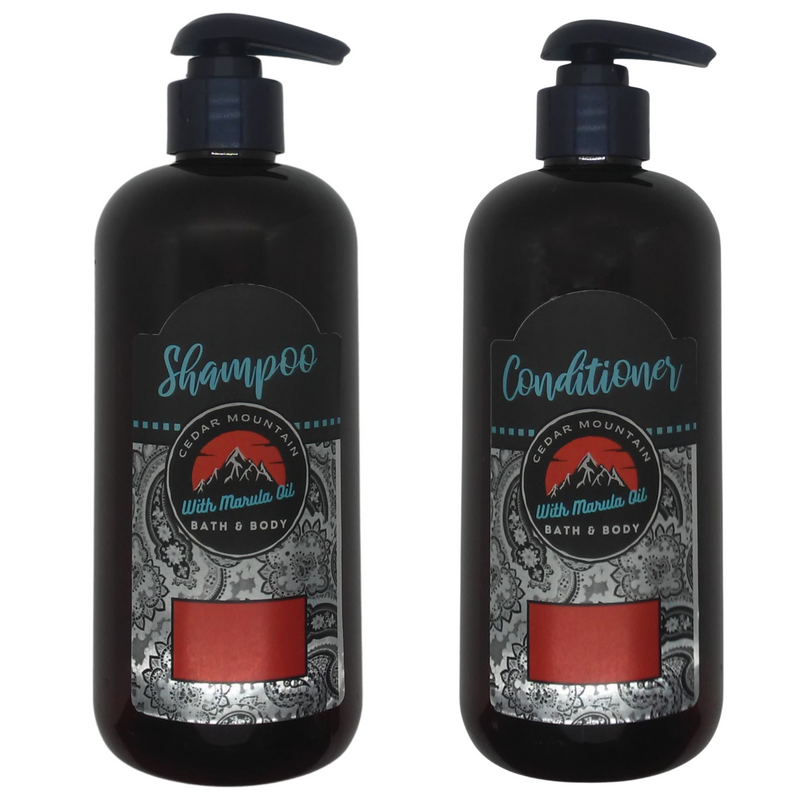Cedar Mountain Island Rum Scented Marula Oil Shampoo and Conditioner