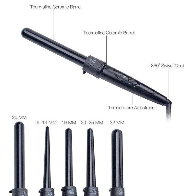 Tourmaline Ceramic Electric Curling Iron 9 19 25 32 Mm Hair Curler