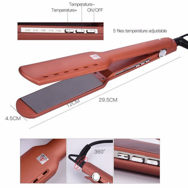 Professional Hair Flat Iron Temperature Adjustable Hair Straightener