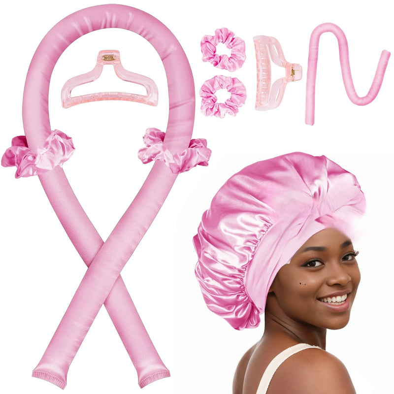 Heatless Curling Rod Night Cap No Heat Ribbon Lazy Hair Curlers