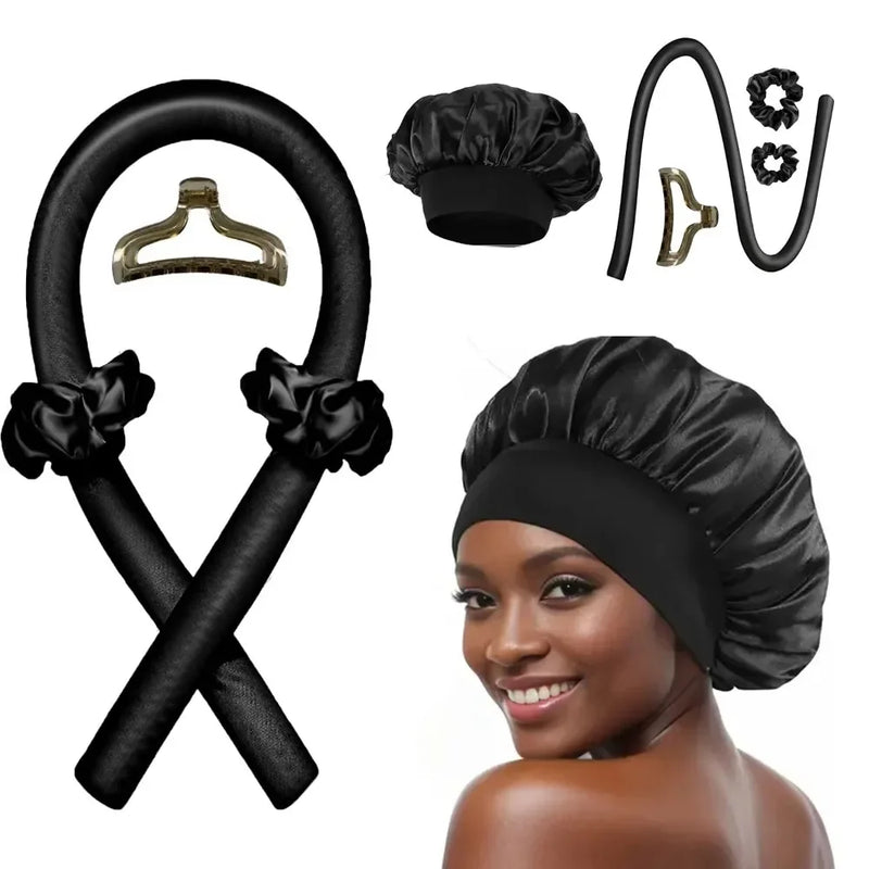 Heatless Curling Rod Night Cap No Heat Ribbon Lazy Hair Curlers