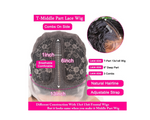 13x1x4 Deep Wave 13x1x6 T part Lace Transparent Human Hair Wigs 180% D