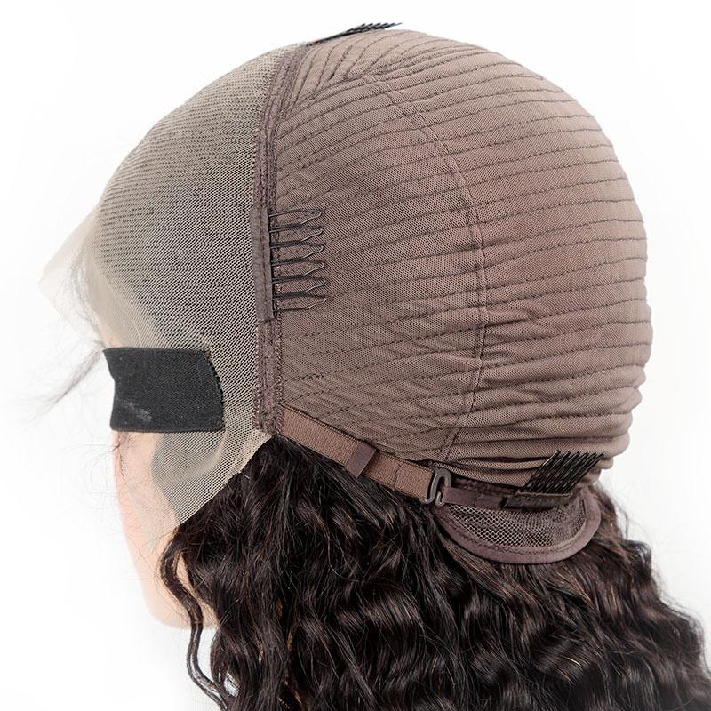 -13x4 HD Transparent Lace Front Loose Curly Human Hair Wigs 200% Densit