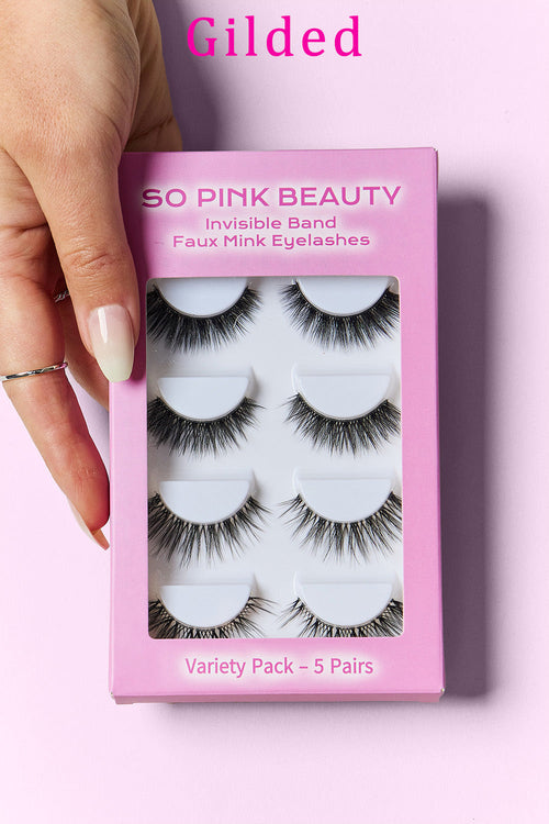 SO PINK BEAUTY Faux Mink Eyelashes (5 Pairs)