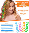 30 Pcs Heatless Hair Curlers Wave Curls Styling Kit With 2 Pcs Styling