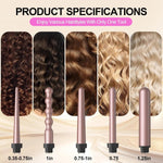 5-in-1 Curling Iron Set, Curling Wand Set With LCD Digital Display And