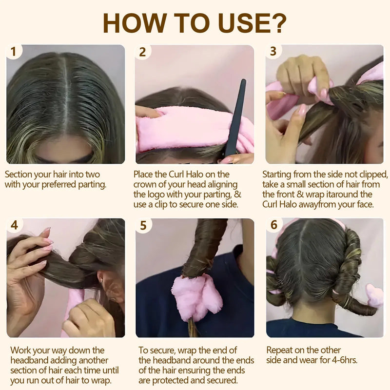 Satin Heatless Hair Curler, Lazy Natural Soft Wave DIY Heatless Curls