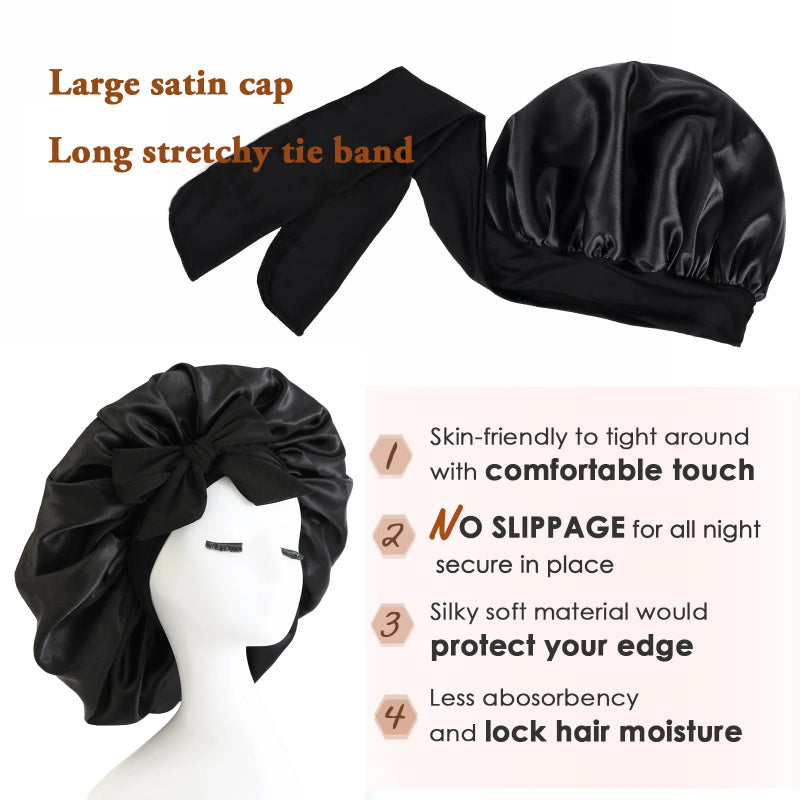 New Silk Bonnet For Sleeping Women Satin Bonnet Hair Bonnet Night