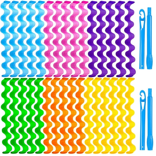 30 Pcs Heatless Hair Curlers Wave Curls Styling Kit With 2 Pcs Styling