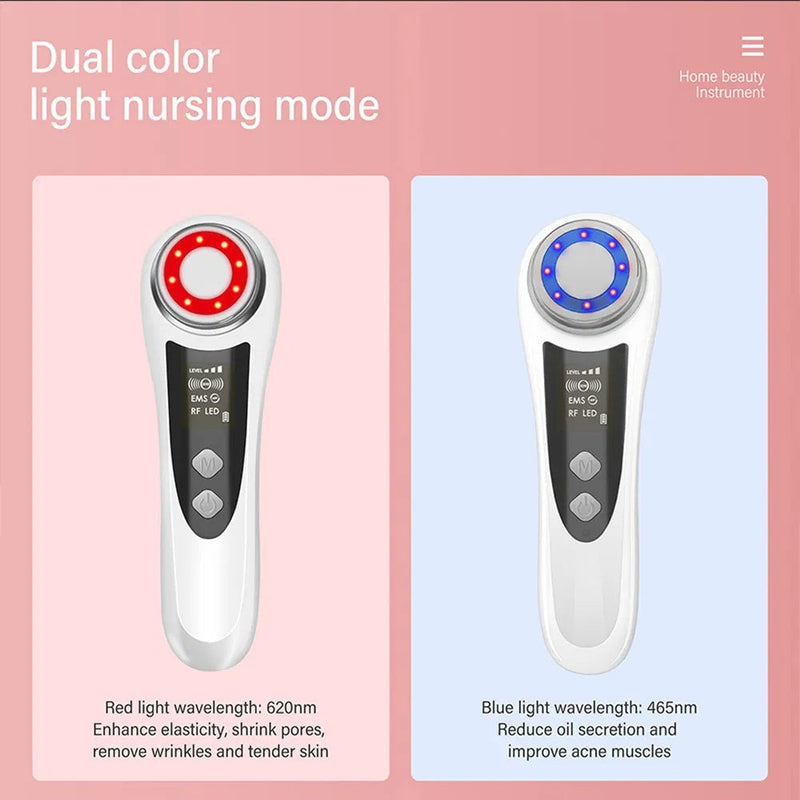 RF & EMS Multi Functional Beauty Devices With Red Blue Light Therapy,