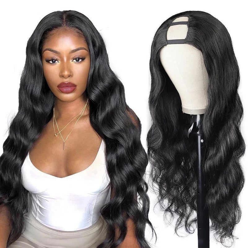 U Part Body Wave Wig – 100% Brazilian Remy Human Hair