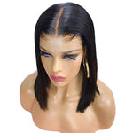 180% Density Straight 4x4 Short Bob 13x4 Lace Front Human Hair Wig