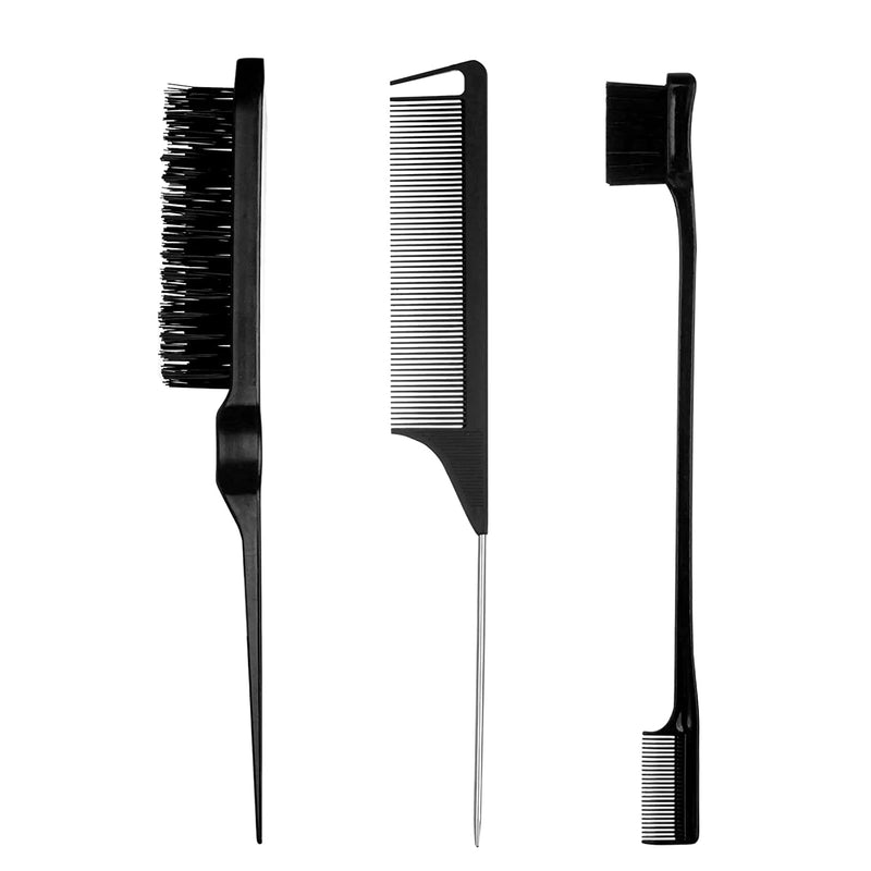 3 Pieces Hair Styling Comb Set Teasing Hair Brush Rat Pin Tail